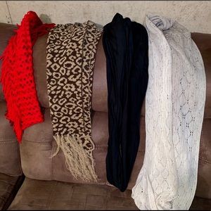 4 beautiful, soft scarves